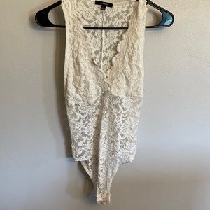 White lace bodysuit
